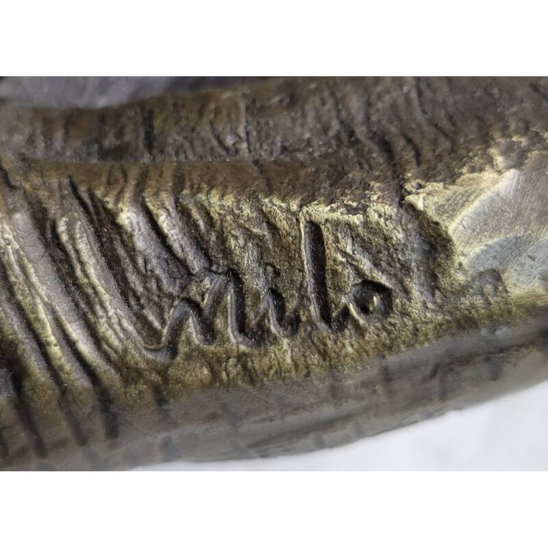 Wall Mounted Hanging Bronze Imitative Elephant Head Bust Sculpture Statue Decor Signed Original Art