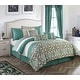 preview thumbnail 1 of 16, Nanshing Reina Trellis 7 Piece Comforter Set Teal - California King