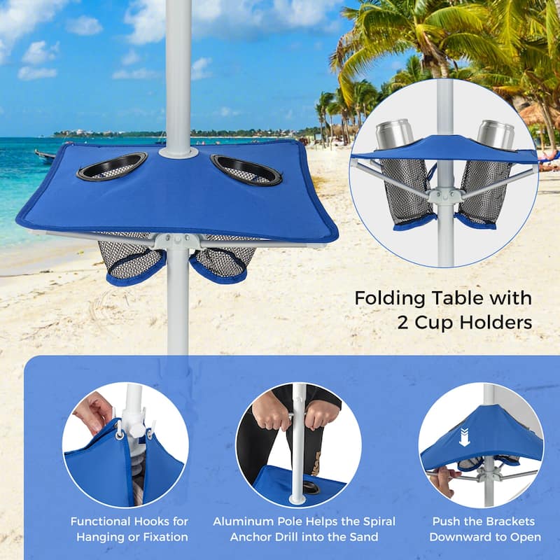 Costway UPF 50+ Beach Tent 6.6ft x 6.6ft Beach Cabana with Folding - See Details
