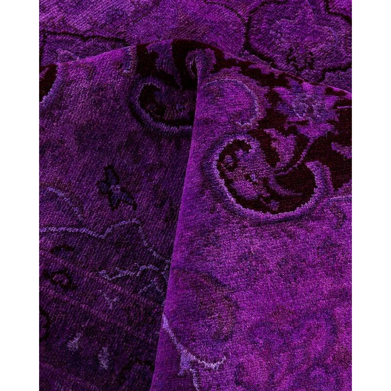 Fine Vibrance One-of-a-Kind Hand-Knotted Area Rug - Purple, 9' 1" x 12' 3" - 9' 1" x 12' 3"