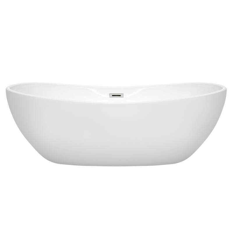 Wyndham Collection Rebecca 70-inch White Freestanding Soaking Bathtub