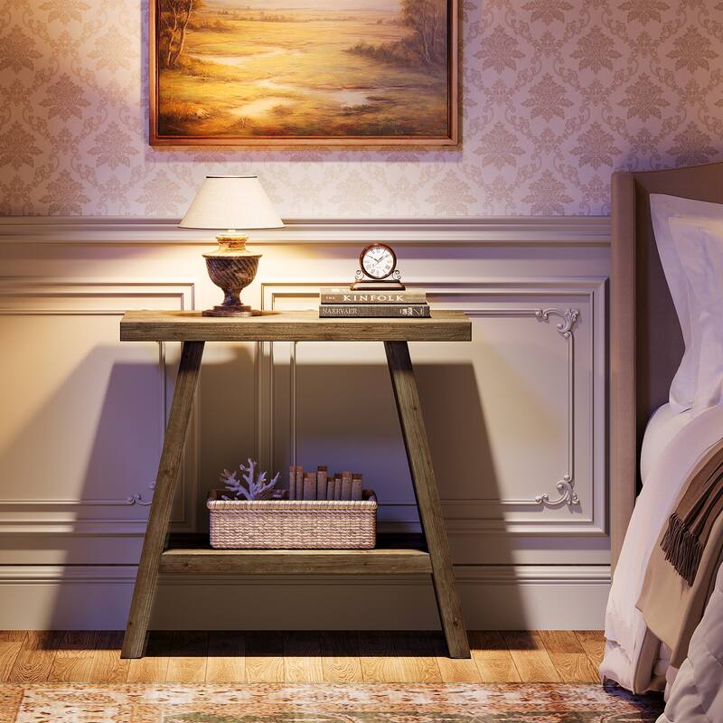 Solid Wood Side/End Table Set of 2