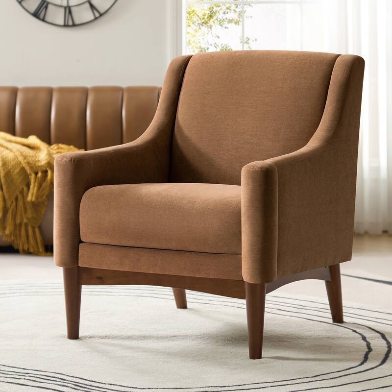 Francis Mid-Century Modern Living Room Armchair with Recessed Arms Arms by HULALA HOME