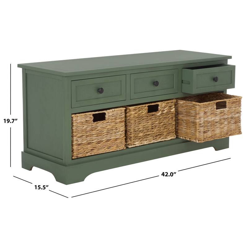 SAFAVIEH Ara Grey 3-Drawer Storage Unit - 42.1" x 15.4" x 19.7" - 42"W x 15"D x 20"H