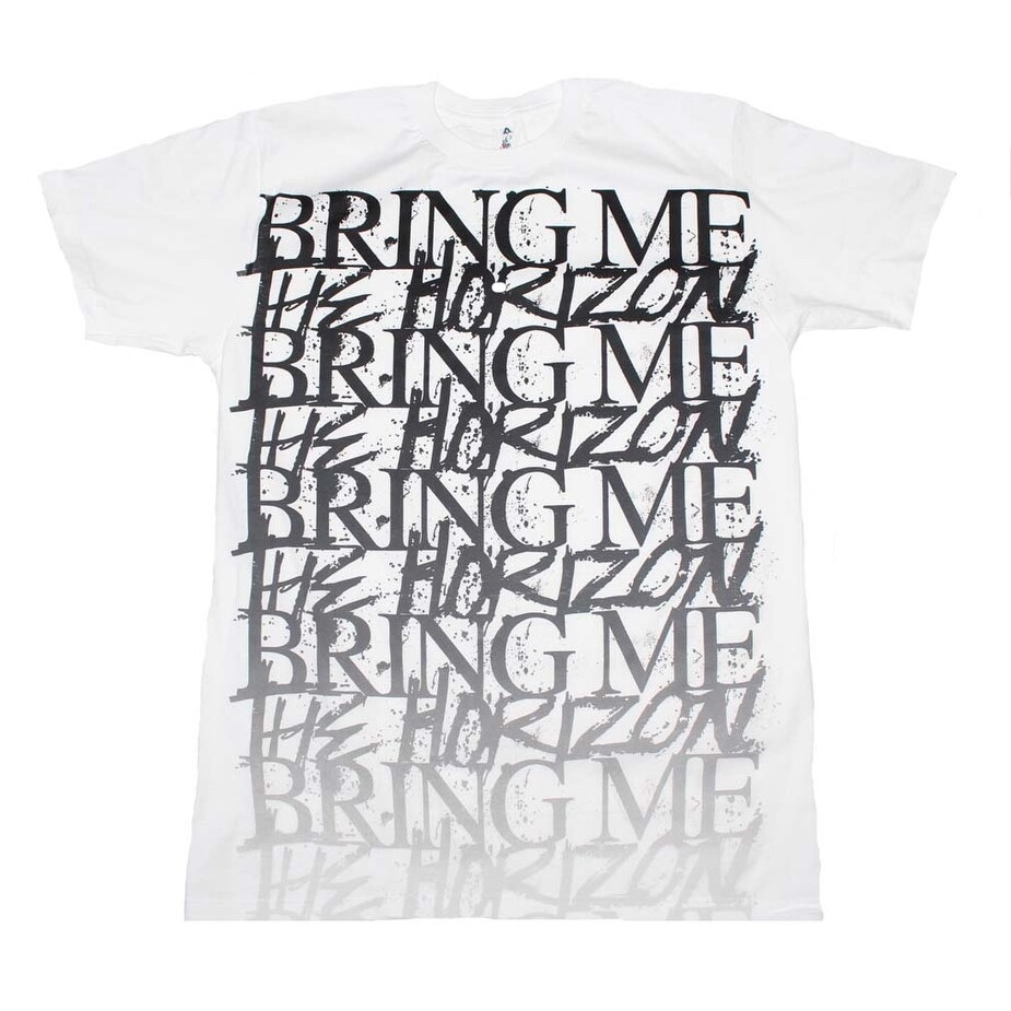 Shop Bring Me The Horizon Stacked Logo T Shirt Color White Size Large Overstock 22519050