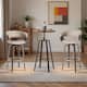 Option Brown Table & Gray PU Chairs