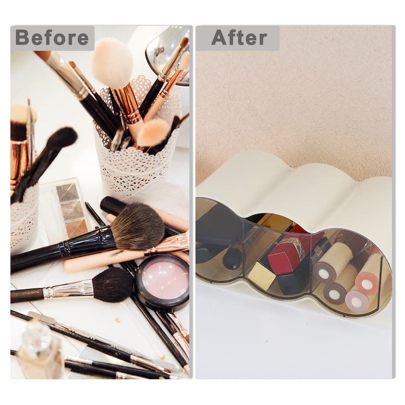 Makeup Organizer Three Compartment Makeup Storage for Vanity Bathroom - 8.66"x4.33"x3.54"