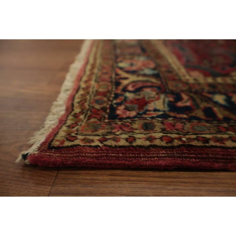 Hand Knotted Oriental 100% Wool Carpet Traditional Floral Red Sarouk Area Rug - 4' 10'' X 3' 4''
