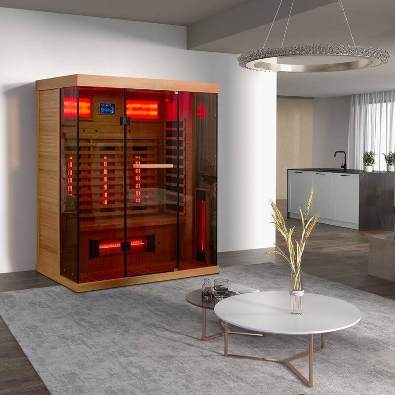 EROMMY up to 3 Person Infrared Sauna with 10-Minute Warm-Up Heater Tube and Carbon Plate