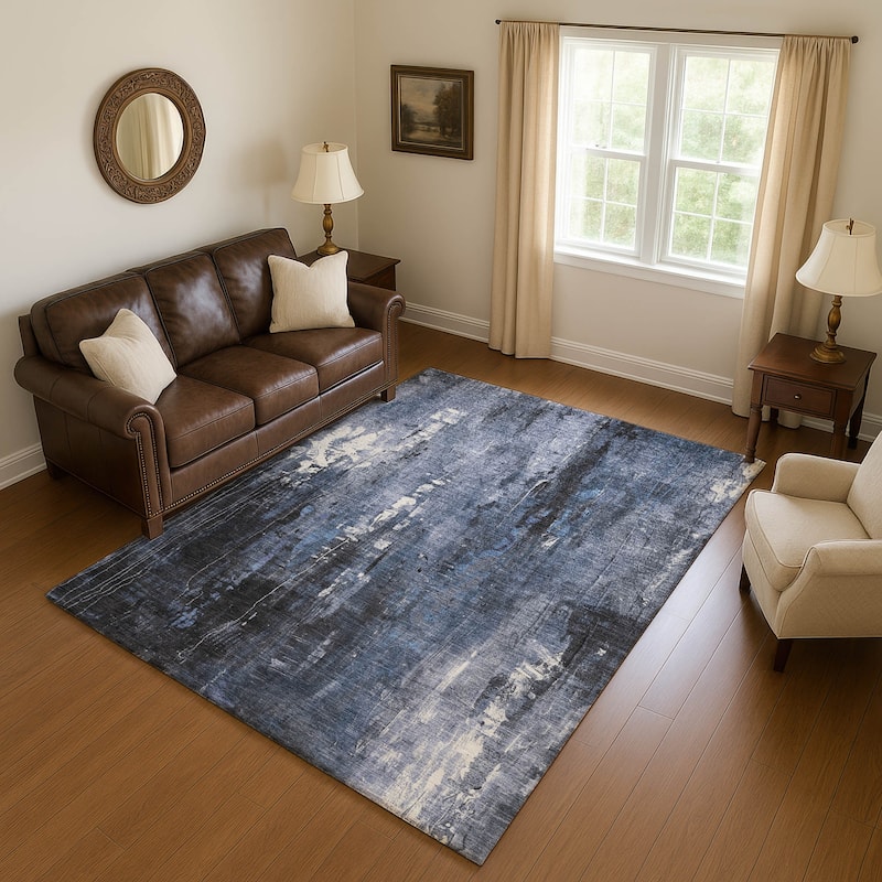 Premium Washable Super Soft Abstract Ombre Mayfield Rug - Blue - 9' x 12'