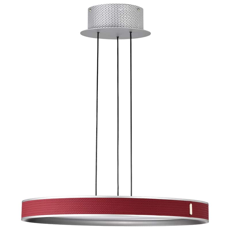 Bandon 20 Inch LED Pendant Gray with Red Wrap Acrylic Lens