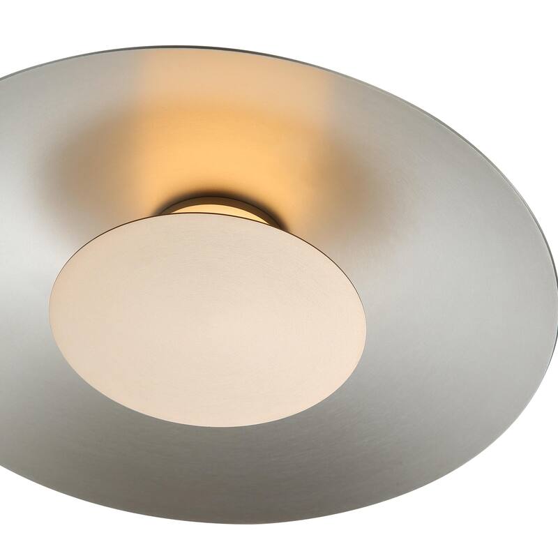 Yep by Golden Lighting Luma Integrated LED Flush Mount in Sand Nickel and French Gold shade - Silver