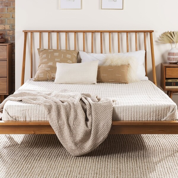 Modern Boho Queen Size Solid Wood Platform Bed Caramel Bed Bath Beyond 37979890