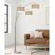 preview thumbnail 13 of 15, Broadway 3-light 4-way Switch Arch Floor Lamp Brushed Nickel/Brown_White Shade