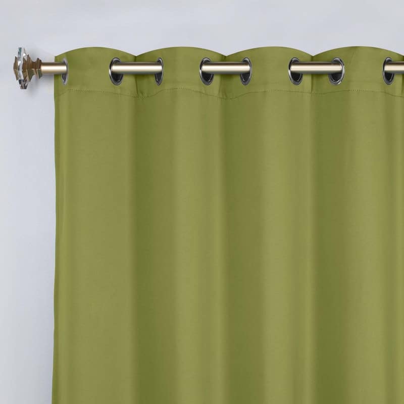 Superior Modern Solid Washable Room Darkening Curtains, Set of 2 Panels