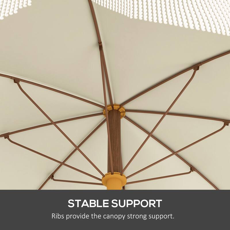 GDFStudio Outdoor Isolde Polyester Metal Beach Umbrella with UV Protection and Vented Canopy