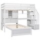 preview thumbnail 5 of 30, Twin over Twin Loft Bed with Built-In Desk and Staircase, Kids Guardrail Bed with Storage Compartments & Shelves