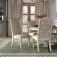 preview thumbnail 3 of 11, Caelum Farmhouse White Fabric Upholstered 7-Piece Round Dining Set By The Gray Barn
