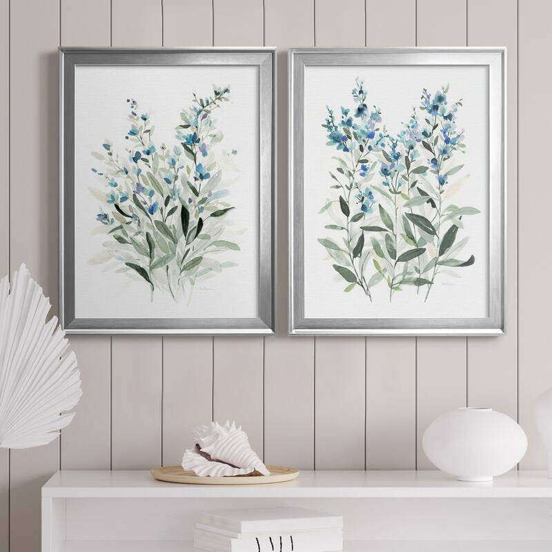 Delicate Blue Botanical I Premium Framed Print - Ready to Hang - Multi-Color