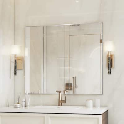 Aluminum Alloy Framed Wall Mounted Bathroom Vanity Accent Mirror in