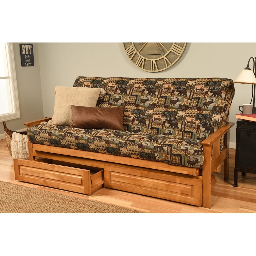 Somette Monterey Butternut Full-size Storage Futon Set with Mattress