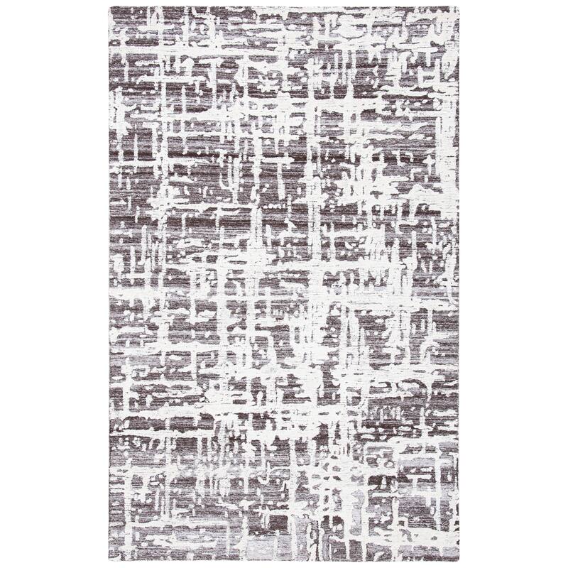 SAFAVIEH Handmade Soho Krystin Modern Abstract Rug - 6' Square - Brown/Ivory