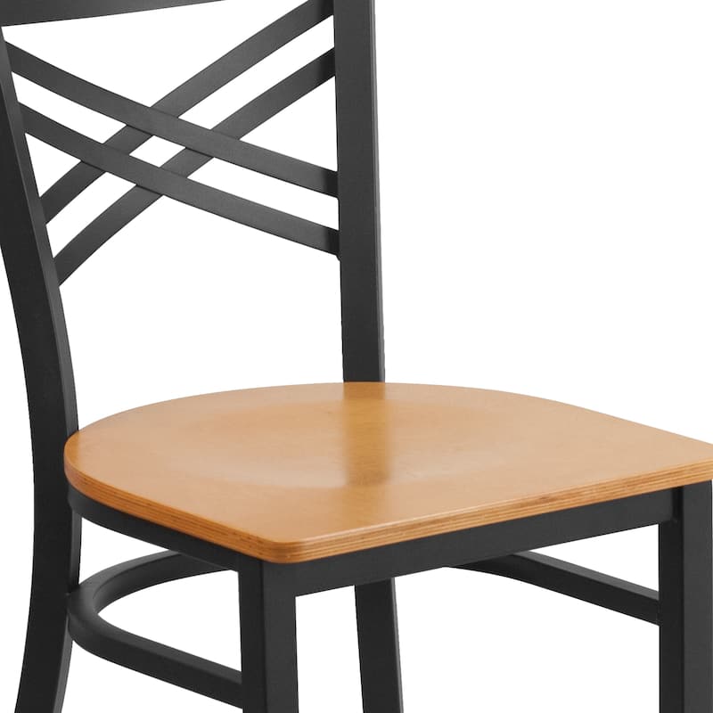 X'' Back Metal Restaurant Chair - 16.5"W x 17"D x 32.25"H - 16.5"W x 17"D x 32.25"H