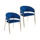 preview thumbnail 1 of 13, Porthos Home Cardi Dining Chairs Set of 2, Velvet Upholstery, Gold Legs Blue