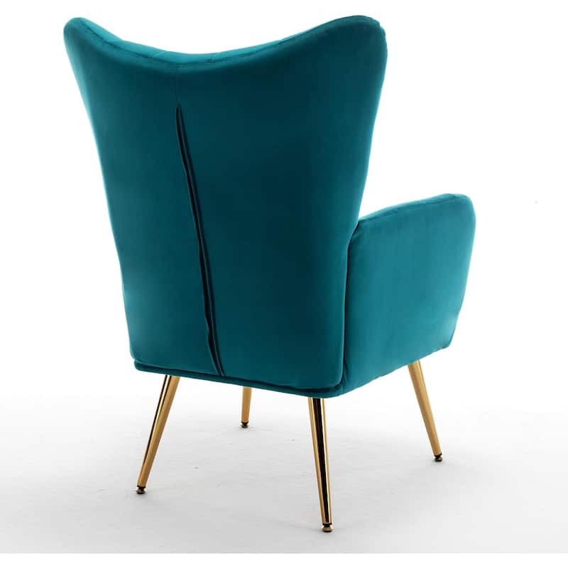 US Pride Furniture Modern Accent Chair with Ergonomic High Wingback Microfiber Upholstered Armchair with Metal Legs