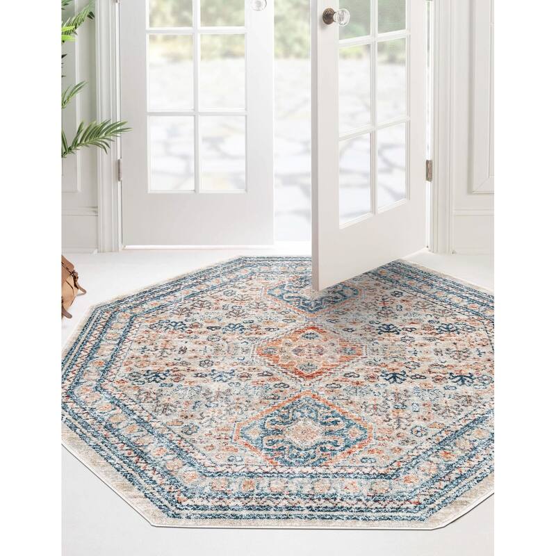 Traditional Haifa Collection Area Rug - Multi - 4'x4' Octagon