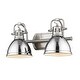 preview thumbnail 9 of 56, Duncan 2-Light Bath Vanity Pewter with Chrome Shades