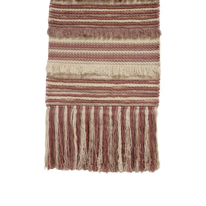 Home&Manor Wool and Cotton Large Macrame Wall Hanging with Rod Included - Exact Size
