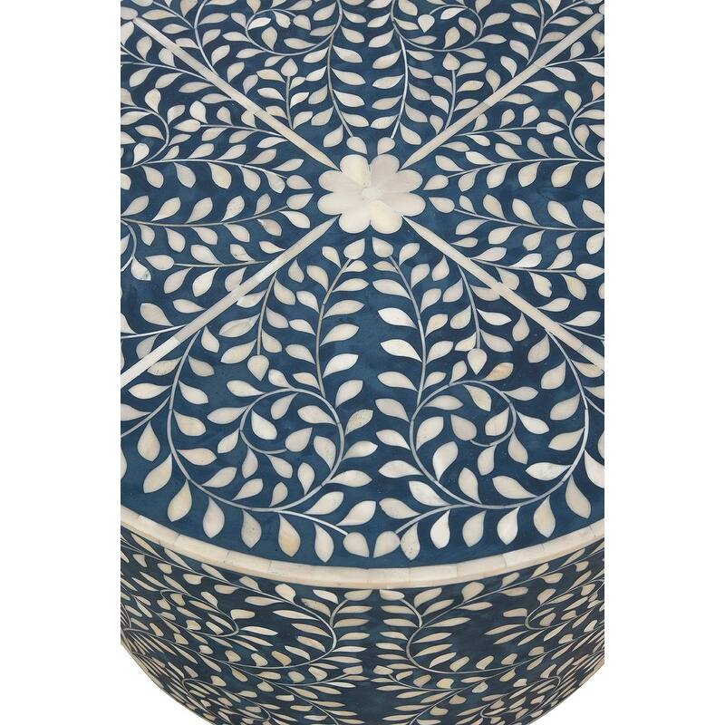Furniture Classics Shell and Bone Inlay Blue Resin Parkview Coffee Table