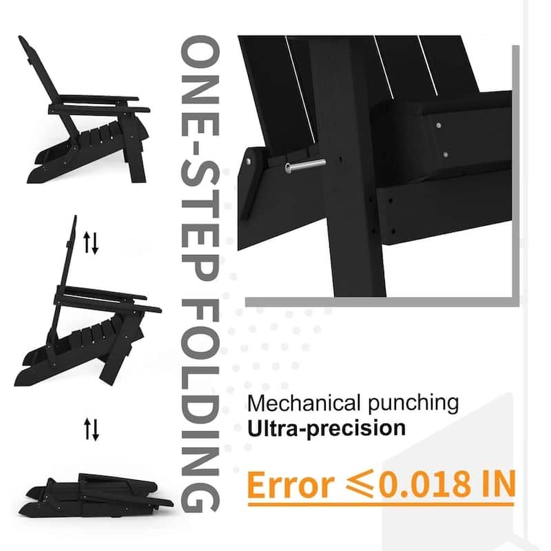 WINSOON HIPS All Weather Outdoor Folding Adirondack Chair