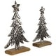 preview thumbnail 4 of 3, Pine Trees Textured Metal Christmas Decorations - 11" - Set of 2