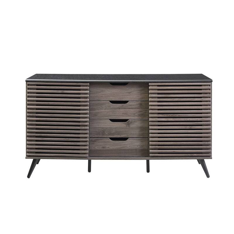59" Modern Sideboard Storage Cabinet TV Stand with 4 Drawers and 2 Sliding Doors