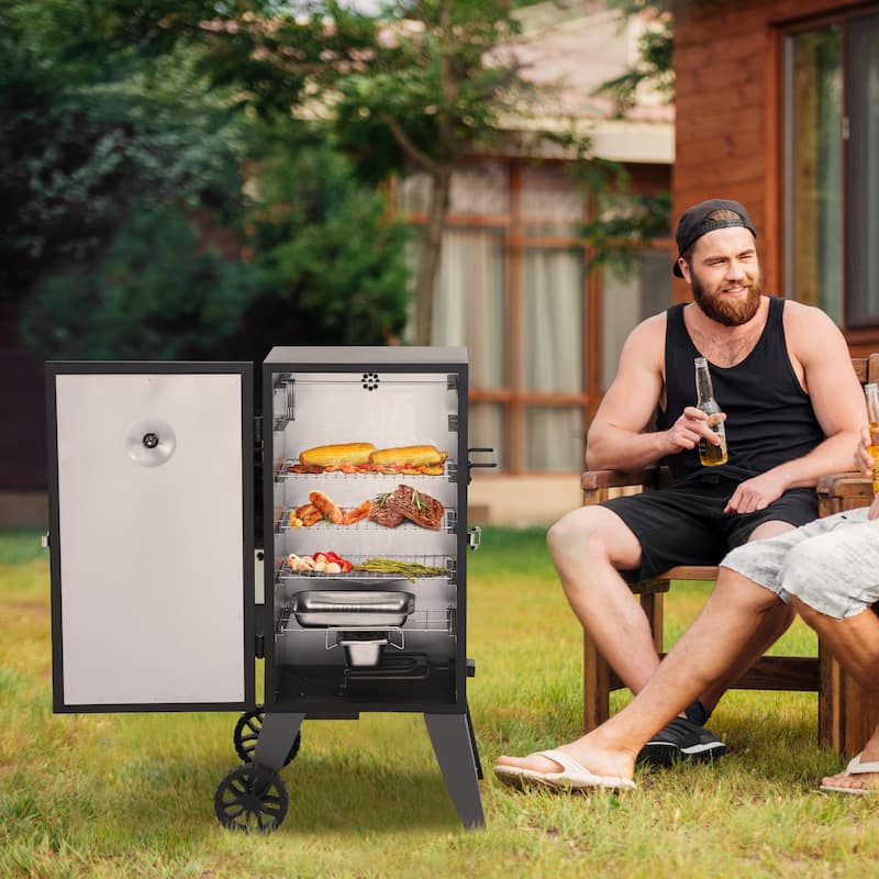 Royal Gourmet 28-Inch Analog Electric Smoker With 3 Cooking Grates - Black