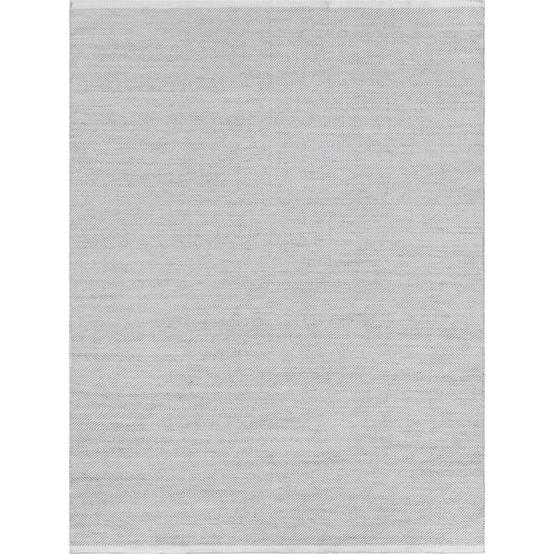 EXQUISITE RUGS Bintan Indoor/Outdoor Flatweave PET yarn Ivory/Silver Area Rug.