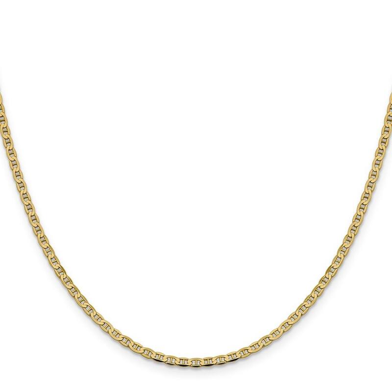 Curata 10k Yellow Gold 10-inch 3.0mm Flat Anchor Chain Anklet Ankle Bracelet for Women