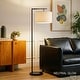 preview thumbnail 31 of 46, Brightech Montage Modern 60 in. Contemporary Arc LED Color Adjusting Floor Lamp with White Fabric Drum Shade
