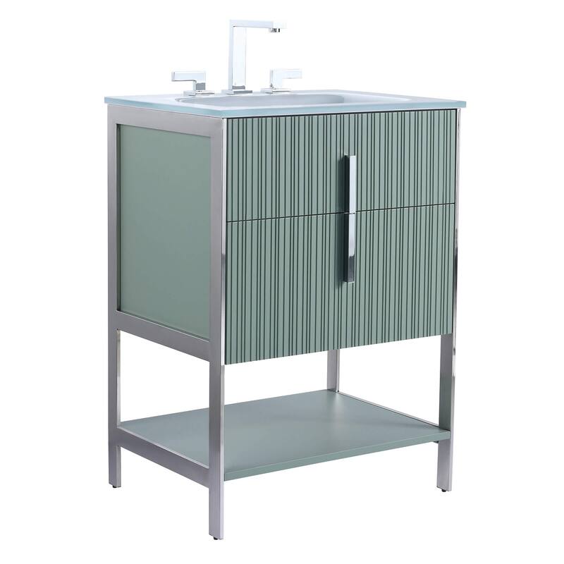 Fine Fixtures Serenity Modern bathroom vanity - Mint Green  - Chrome Hardware