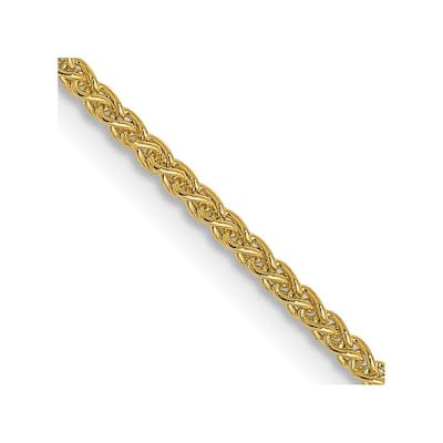Curata 10k Yellow Gold Solid 1.2mm Polished Wheat Chain Necklace (Lobster) Options: 16 18 20 24