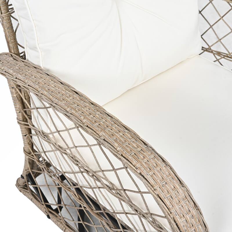 3PCS Rattan Swivel Chair and Table Set