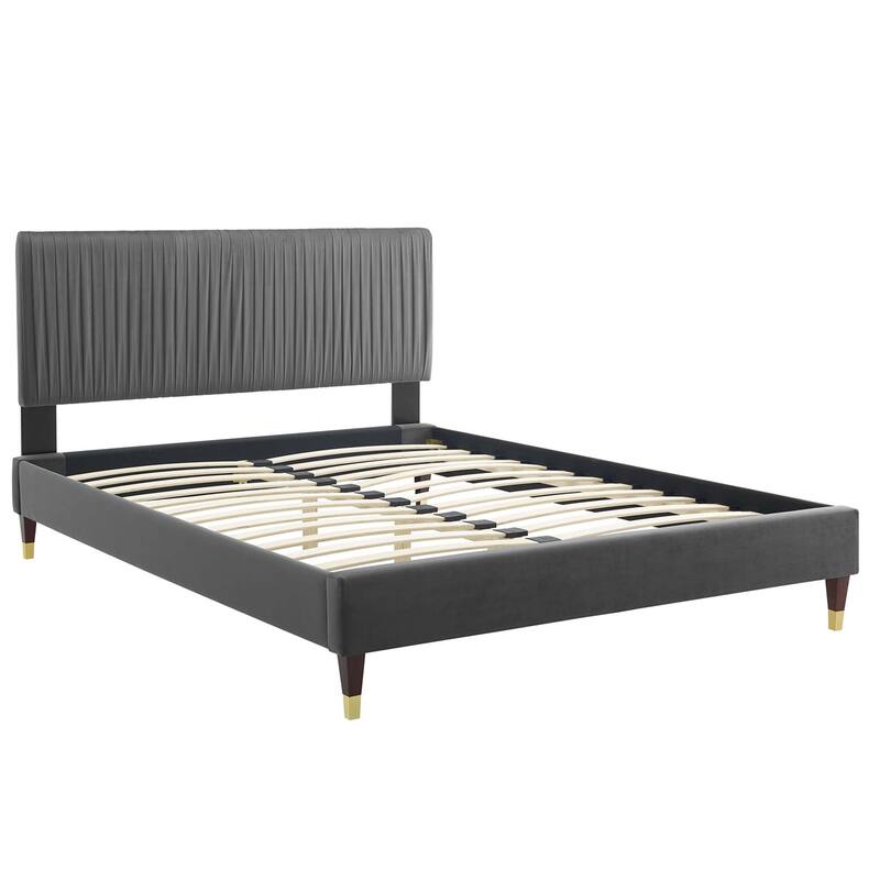 Peyton Performance Velvet Queen Platform Bed