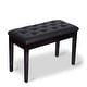 preview thumbnail 3 of 3, Piano Bench with Padded Cushion and Music Book Storage Compartment, Duet Wooden Seat, 13.7 x 29.5 x 20 inches, Load 440lb Black