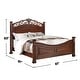 preview thumbnail 11 of 10, Wooden Bed with Crafted Headboard in Dark Cherry
