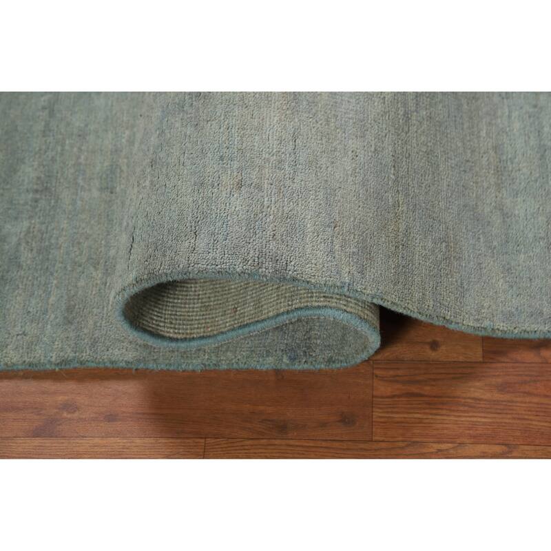 Blue Modern Gabbeh Oriental Foyer Rug Hand-Knotted Wool Carpet - 3'4"x 4'10"