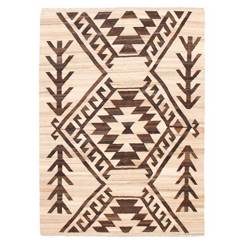Sivas Beige Kilim 5'11" x 8'1" - 5'11 x 8'1 - Beige - 5'11 x 8'1