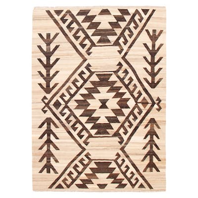 Sivas Beige Kilim 5'11" x 8'1" - 5'11 x 8'1