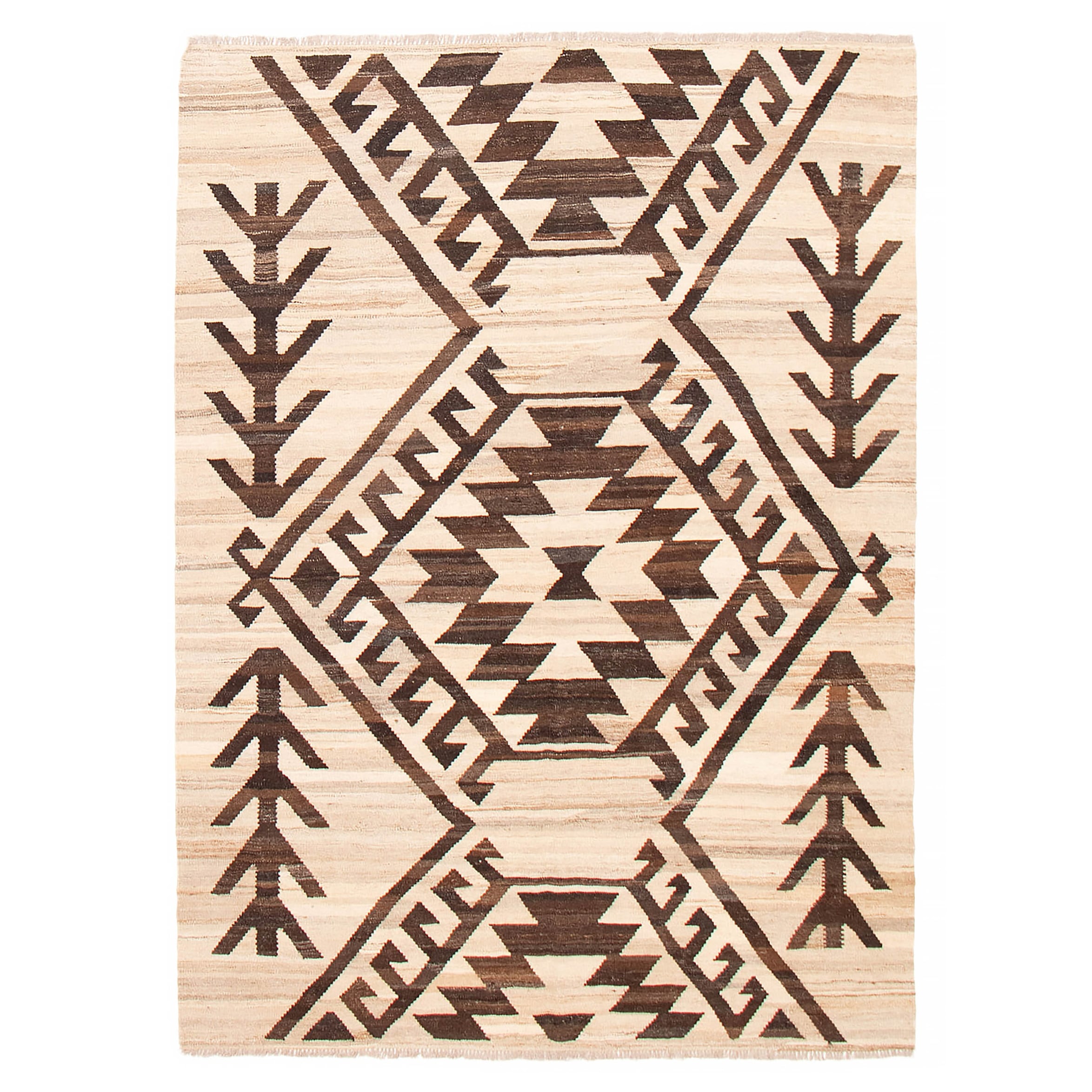 Sivas Beige Kilim 5'11" x 8'1" - 5'11 x 8'1